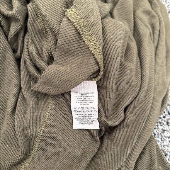 Free People Uptown Turtleneck Choker Tunic Top Long Sleeve Green Boho Hippie XS - Picture 4 of 4